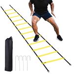 Agility Ladder, 6M Ohuhu Rung Agility Ladder with Black Carry Case Ideal for Speed Training Football Game Training Workout Men