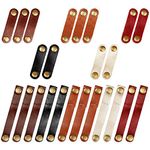 24 Pcs Leather Cable Straps Viaky Multi Color Handmade Leather Cord Organizer Portable Cable Tie Keeper Earphone Winder USB Cable Clips(2 Sizes,5 Colors)