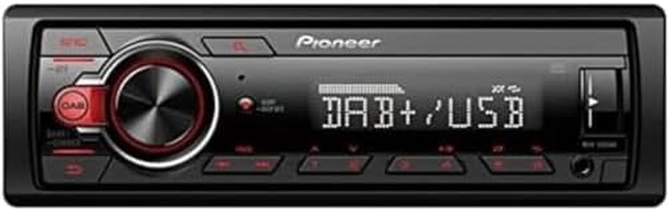 Pioneer MVH-130DAB 1-DIN Receiver with DAB/DAB+, Red Illumination, USB and Compatible with Android Devices.