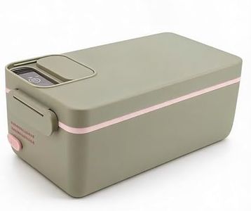 Bewinner Cordless Electric Lunch Box, 1L Capacity Quick Heated Lunch Boxes, USB Rechargeable Cordless Heated Lunch Box Portable Food Warmer Self Heating Box for Outdoor (Green)