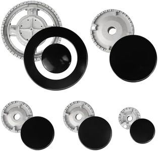 Upgraded Gas Stove Burner Caps Set,Metal Stove knob Cooker Hat Set Gas Stove Burner Replacement Caps Stove Top Cover Burner Head Parts Comaptible for SABAF Stove Handles Lid Kit-11pcs Set