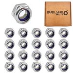 M8 Nyloc Steel Nuts, 8mm Self Locking Nuts with Nylon Inserts (20 Pack) Evelyne