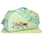 GURU KRIPA BABY PRODUCTS Multipurpose Diaper Nappy Organizer Stylish Duffel with 4 Compartment Travelling Mother Bag Cute Printed Mumma Baby Carry Kit Maternity Cabin Handbag with Changing Mat 3 Zip