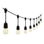 4lite Festoon Outdoor String Lighting (Black) 10m Globe String Lights with 10x Bulb Holders with IP44 Rating - Bulbs Included - 4L2/8000-4yr Guarantee