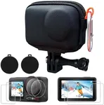 CYNOVA DJI Osmo Action 5 Pro Accessories Kit, Include DJI Osmo Action 5 Case, Action 5 Pro Screen Protector and Silicone Lens Cap, Anti-Scratch, Anti-Collision, Anti-Dust, All-Round Protection