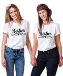 Soul Couple Best Friend Shirts for 2 Teen Grils BFF T-Shirt Bestie T-Shirt BFF Gifts Cotton White