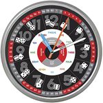 Teacher's Choice Educational Dice 10" Wall Clock | Silent Operation - Time Teaching Clock Perfect for Classrooms and Kid's Bedrooms