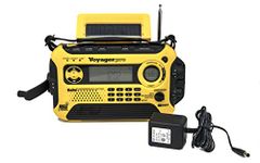 Kaito Voyager Pro Ka600 Digital Solar Dynamo Crank Wind Up Am Fm Lw Sw & NOAA Weather Emergency Radio with Alert RDS & Smart Phone Charger AC Wall Adapter Included Yellow