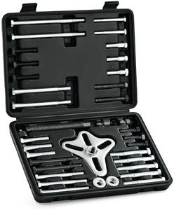 Orion Motor Tech Harmonic Balancer Puller Kit, 49pc Power Steering Pulley Puller Installer Tool Set, Heavy Duty Steering Wheel Puller Tool Kit for Flange Type Gear and Crank Puller with Storage Case