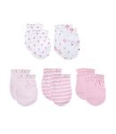 Baby Cotton Scratch Mittens-5 Pairs for Baby Boys Girls Newborn, 0-6 Months