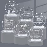 6 Pcs Appreciation Awards for Coworker Acrylic Thank You Gift Trophy Plaque Keepsake Inspirational Quotes Sign for Employee Teacher Volunteer Retirement Goodbye Farewell Gift Women Men (Octagon)