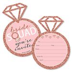 Big Dot of Happiness Bride Squad - Shaped Fill-In - Rose Gold Bridal Shower or Bachelorette Party Invitation Cards with Envelopes - Set of 12