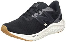 New Balance Women's Fresh Foam Arishi V4 Running Shoe, Black/Light Gold Metallic/Gum 2, 12 Wide US