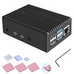 owootecc Raspberry Pi 4 case with Cooling Column, Raspberry Pi 4 Metal case with heat sink Raspberry Pi Aluminum Shell without fan for Raspberry Pi 4 Model B (Black)