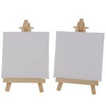 KABEER ART Mini Display Easel with Canvas Board 10x10cm Pack of 2pc