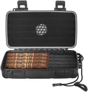 Cigar Humidor Waterproof, Cigar Humidor Travel Case, Cigar Travel Humidor Box, Portable Humidor with Built-in Humidifier Disc, Multifunctional Cigar Accessories Organiser Box