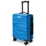 AVIO Wave Cabin Suitcase 55x40x20cm - Lightweight Double-Wheel Luggage Bag w/Combi Lock, 2 Internal Pockets, Telescopic Handle w/ 3 Heights - Durable ABS Hard Shell RyanAir, EasyJet, British Airways