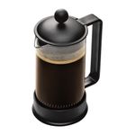 Bodum Brazil 3-Cup Glass Coffee Press, Black