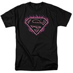 DC Comics Men's Superman Italian Shield T-Shirt - Black - Medium