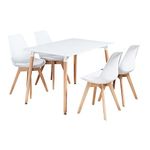 P&N Homewares® Lorenzo Tulip Dining Set (White Table White Chairs) | Dining Room | Furniture