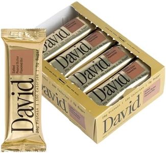 David High Protein Bars - 0g of Sugar, Low Carb, Gluten Free - 28g of Protein, 150 Calories - On-The-Go Snack - Salted Peanut Butter Flavor, Pack of 12