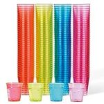 MATANA 150 Plastic Shot Glasses, Neon (30ml / 1oz) - Reusable - Shot Glasses Plastic, Shot Glass, Jelly Shots, Sample Tasting Cups - Shot Cups for Parties, Birthdays, Weddings, Stag, Hen Parties