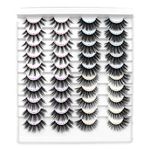 Leipple False Eyelashes 20 Pairs - Professional Reusable 3D Wispy Lashes - Natural Water-resistant Thick Fluffy Fake Eyelashes Faux Eyelashes (4 Styles)