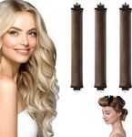 3Pcs No Hot Rollers Overnight Blowout,Heatless Curling Rods Velvet Blowout Rods Flexi Rods with Hook,Heatless Hair Curler Rods,Velvet Heatless Curling No Heat Hair Curlers Overnight Curls Blowout Rod