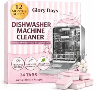 Dishwasher Cleaner And Deodorizer Tablets - 1 Year Supply Unscented Dishwasher Cleaning Tablets - Deep Cleaning Removes Limescale and Odors - Eco-friendly Dish Washer Machine Cleaner - Septic Safe