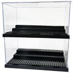 HYtiger 2 Pack Black Acrylic Brick Model Display Case Box for LEGO Minifigures Collectors