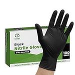 [100 Count] Black Nitrile Disposable Gloves 6 Mil. Extra Strength Latex & Powder Free, Chemical Resistance, Textured Fingertips Gloves - X-Large