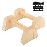 Top Drawer British Wooden Parallettes - Wood Parallel Bars for Calisthenics & Gymnastics - Comfortable Handle Grip with Non-slip Rubber Feet for Workout Support - Complete with Handspring Strengthener