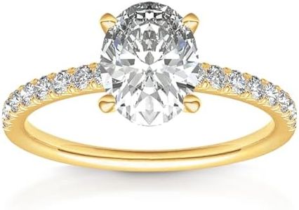 PAVOI 14K Gold Plated Engagement Ring For Women | Wedding Ring For Women | Oval Womens Fake Engagement Ring, 6, Yellow Gold, Cubic Zirconia