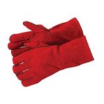 FZTEY Red Heat Resistant Guant, Welding High Temperature Gloves, Stove Long Lined Welders Ultimate Thermal Gauntlets For BBQ(Red)