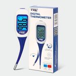 FDK Large LCD Screen Digital Thermometer for Fever, 10 Seconds Fast & Accurate Readings, Large LCD Dual Color Backlight Flexible Tip Ideal for Adults Kids and Babies FSA