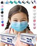 100 Pack Kids Masks Disposable Blue