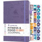 Clever Fox Fitness & Food Journal – Nutrition & Workout Planner for Women & Men – Diet & Gym Exercise Log Book with Calendars, Diet & Training Trackers - Undated, A5 Size, Hardcover (Lavender)