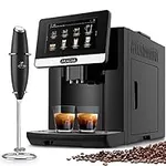 Zulay Powerful Milk Frother & Magia Super Automatic Coffee Espresso Machine - Frother Handheld Foam Maker for Lattes - Espresso Coffee Maker With Easy To Use 7” Touch Screen - Drink Mixer for Coffee