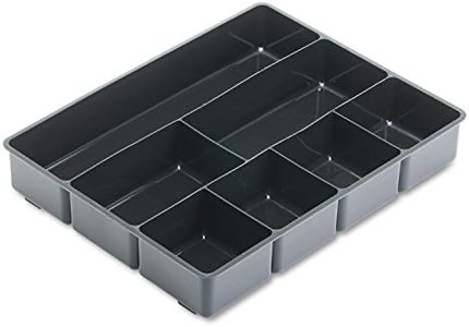 Rubbermaid Extra Deep Desk Drawer Director Tray, Plastic, 11.875 x 15 x 2.5 Inches, Black