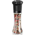 CIRCLE JOY Pepper Grinder, Manual Salt and Pepper Grinder with Adjustable Ceramic Blades, 6.35OZ Capacity Glass Body Shakers for Kitchen BBQ, No Salt/Pepper Included