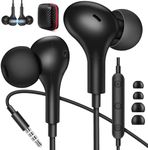 3.5mm Wired Earbuds Headphones for School Students with Microphone Noise Canceling Earphones in-Ear Headset for Tablets iPod iPad MP3 iPhone 6 Samsung Computer Laptop Android Phone with 3.5 mm Jack