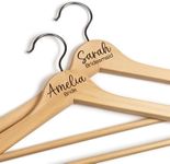 Personalized Bride Hanger, Engraved Groom Hanger with Custom Name Engraved Wood Hanger Bridal Party, Bridesmaid Hangers, Personalized Wedding Gifts - Wedding Dress Hanger with Custom Date