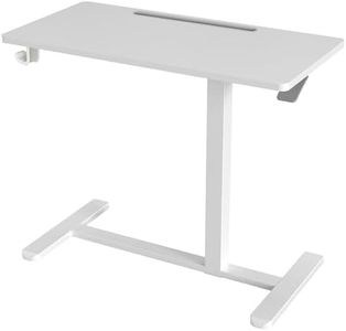 Altus Height Adjustable Portable Desk with Wheels Pneumatic Over Bedside Table White
