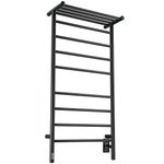 Ancona Piazzo OBT 8-Bar Dual Wall Mount Towel Warmer with Integrated On-Board Timer in Matte Black AN-5489