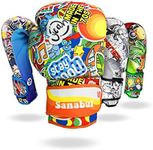 Sanabul Sticker Bomb Adult Boxing Gloves Kickboxing MMA training Punching Heavy Bag - 70's, 14 OZ