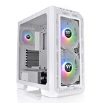 Thermaltake View 300 MX TG ARGB Motherboard Sync E-ATX Mid Tower Computer Case with 2x200mm Front & 1x120mm Rear ARGB Fan, Interchangeable Tempered Glass & Mesh Front Panel, CA-1P6-00M6WN-00, White