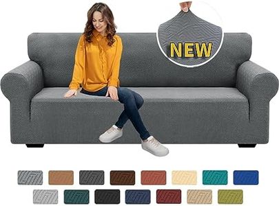 XINEAGE Funda de Sofá 3 Plazas, Fundas Sofa Elasticas para Salón, Fundas de Sofa Ajustables, Funda de Sofá Jacquard para Perros/Mascotas, Protector Sofa Antideslizante (3 Plazas, Gris Claro)