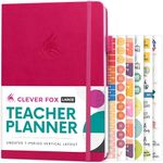 Clever Fox Teacher Planner – School Year Planner with Calendars & Lesson Plans – Teacher Plan Book for Classroom & Homeschool Organization - Undated, 18x25cm, Hardcover (Fuchsia)