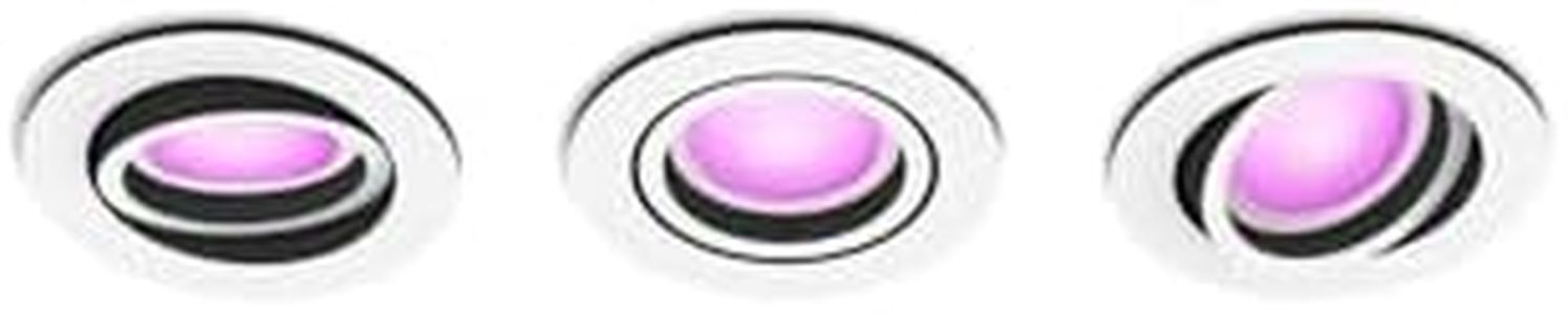 Philips Hue White & Color Ambiance Centura Pack of 3 Round Recessed Spotlights, Dimmable Ceiling Lights, Intelligent Light Control via Voice and App.