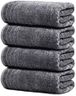Tens Towels Pack of 4 Extra Large Bath Towels 30 x 60 Inches, 100% Cotton, Larger & Lighter Weight, Quicker to Dry, Super Soft and Absorbent, Perfect for Bathroom, Dark Grey